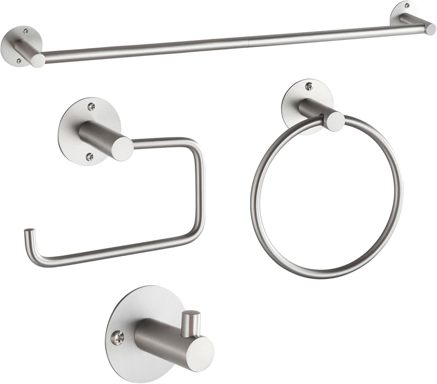 BVL Bathroom Accessories Set 4 -Pieces Matte Black Bathroom Hardware Set Stainless Steel Accessories for Bathroom